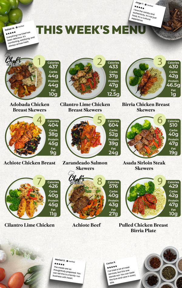 Mexican Healthy Meal Prep in Los Angeles | 5 Mix & Match Meal Plan