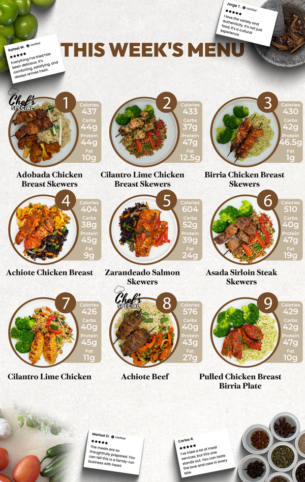 Mexican Healthy Meal Prep in Los Angeles | 5 Mix & Match Meal Plan